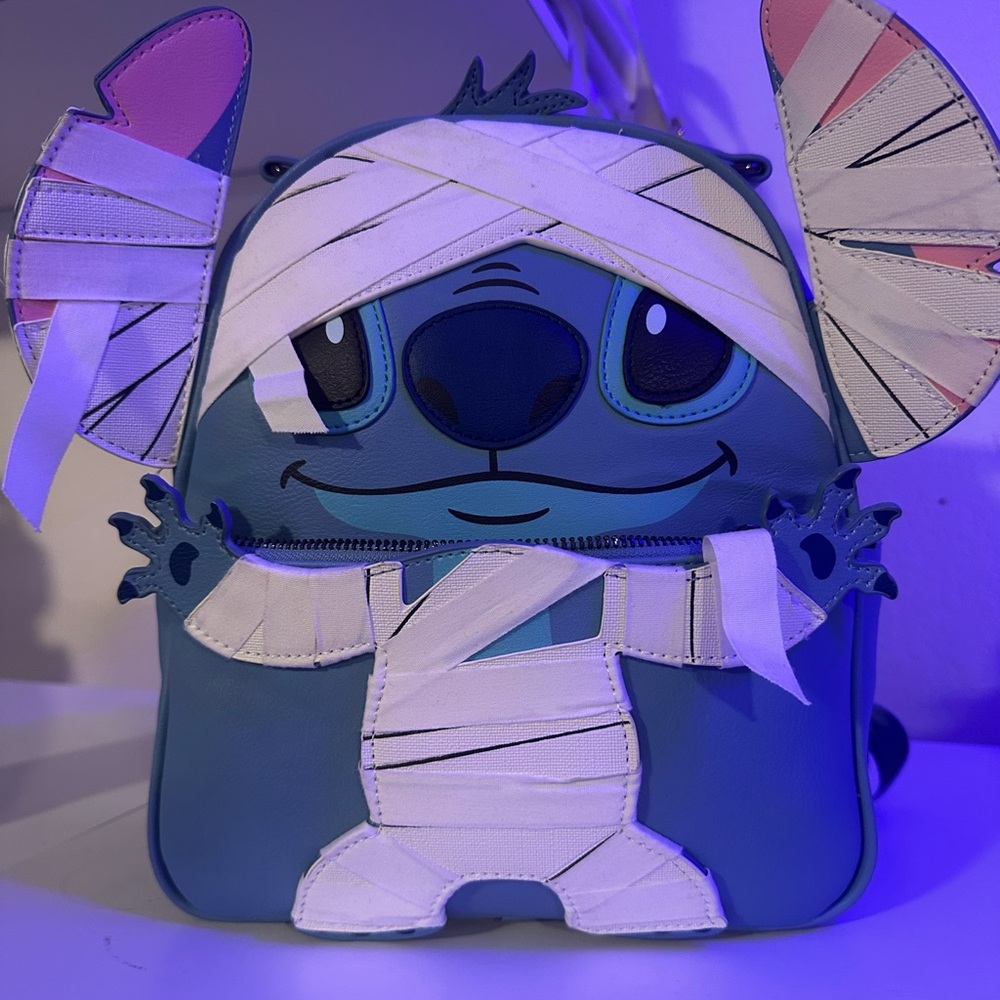 Loungefly Blue and White Stitch Mini Bag